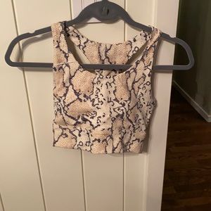 Halara snake print racer back sports bra brand new